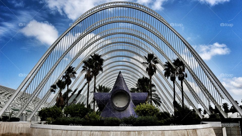 palms with modern art