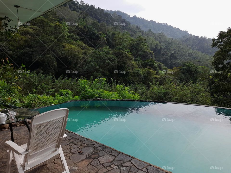 Swimming pool with a beautiful view.