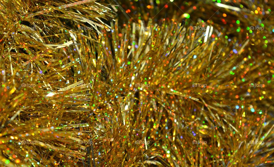 new year tinsel gold