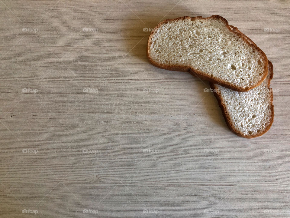 white bread with copy space