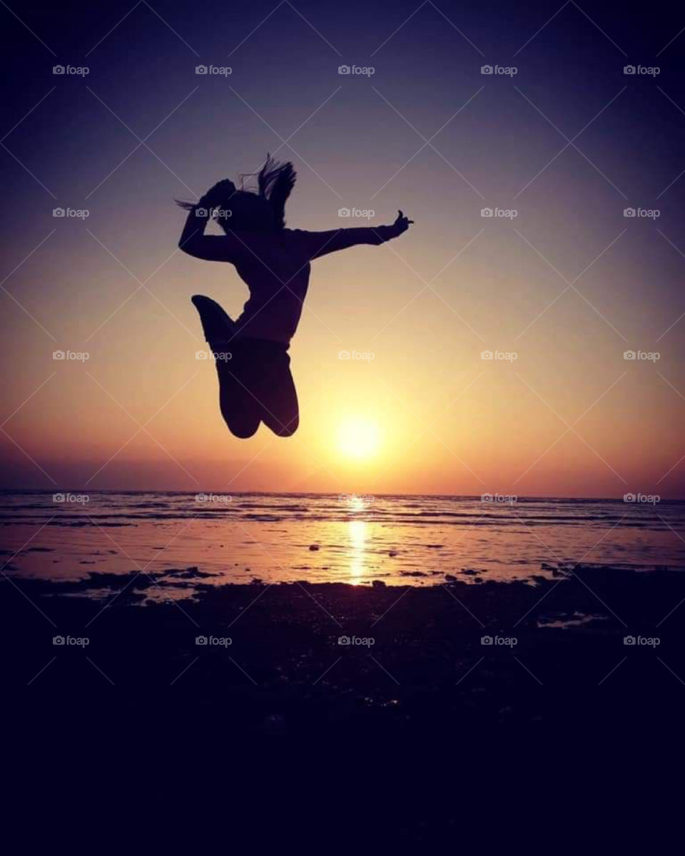 Jumpshot with sunrise