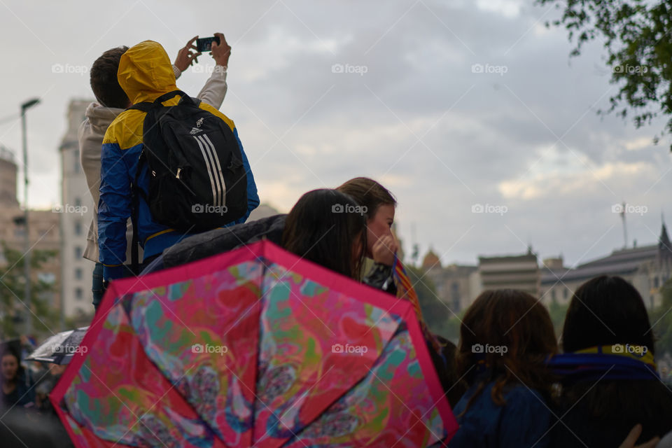 Shooting in a rainy day