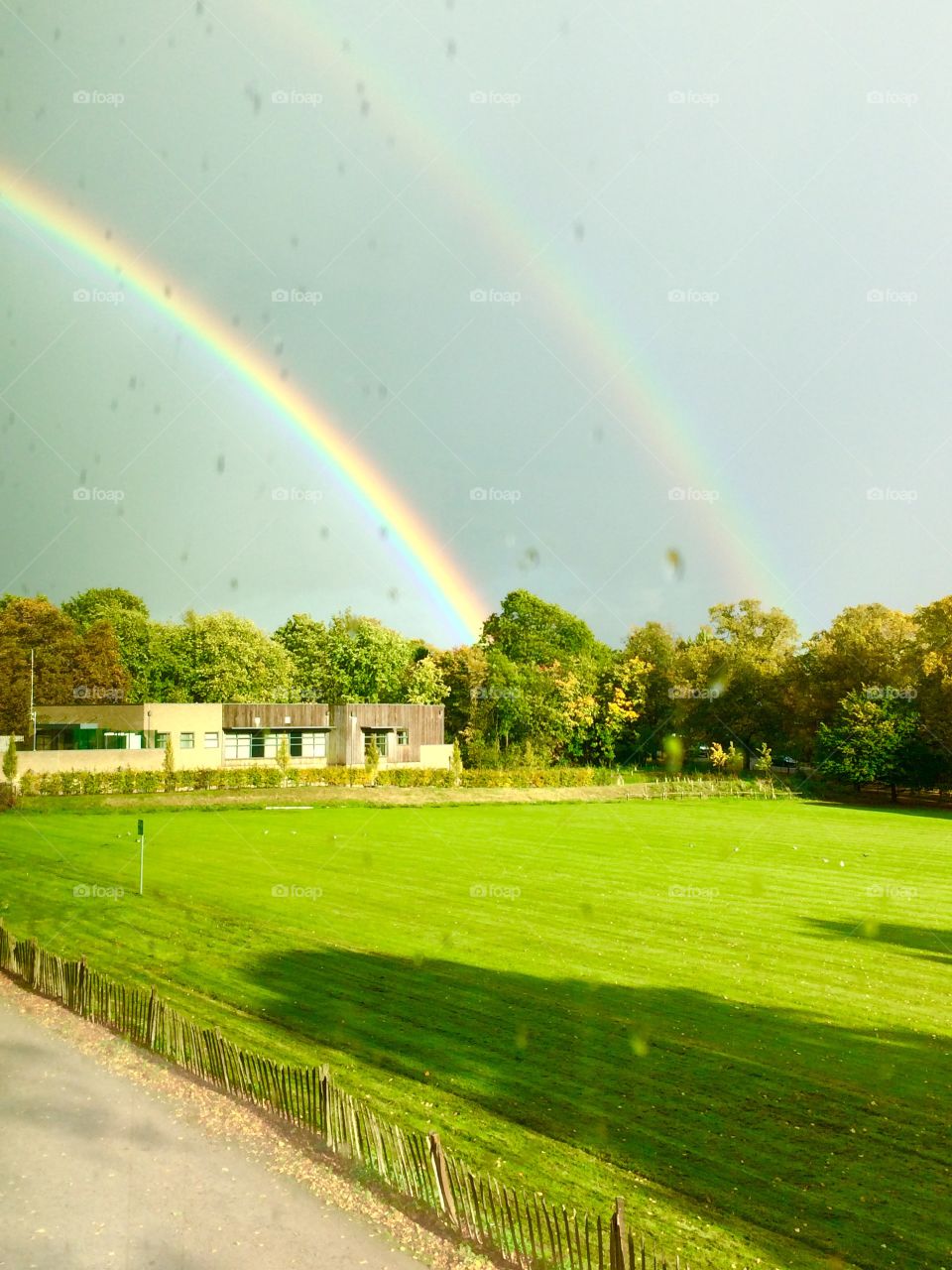 Will there be two pots of gold at the end of these rainbows. The view from my office. 