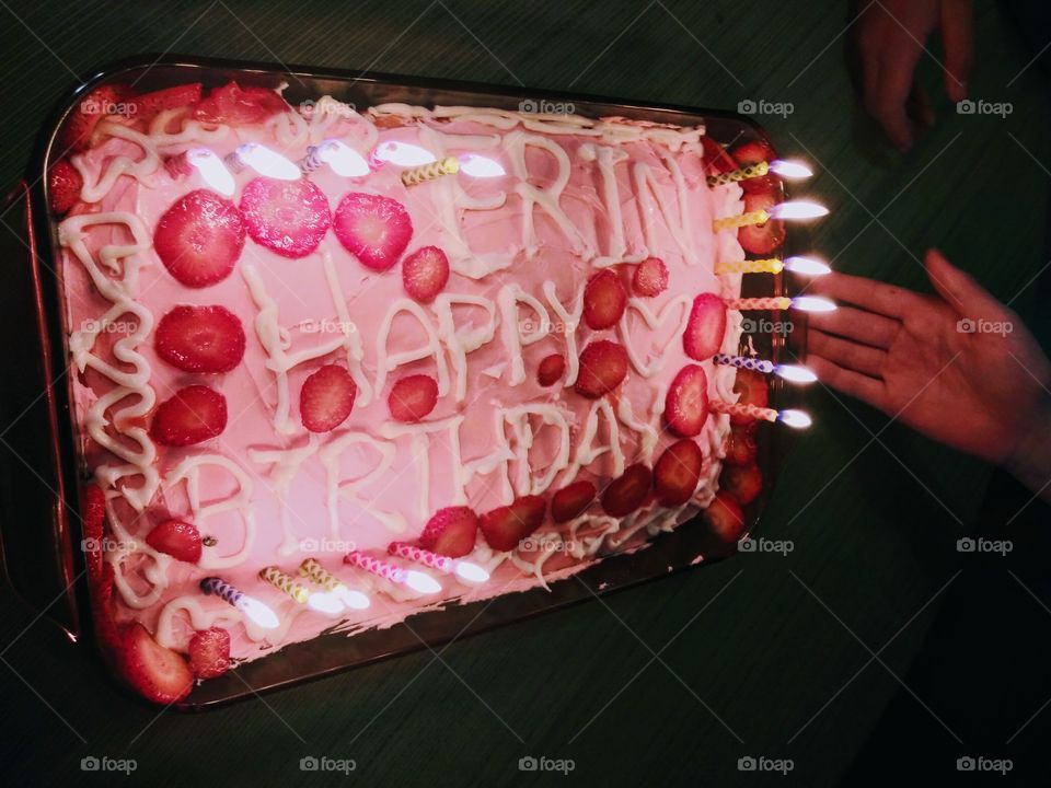 Birthday cake strawberry cake