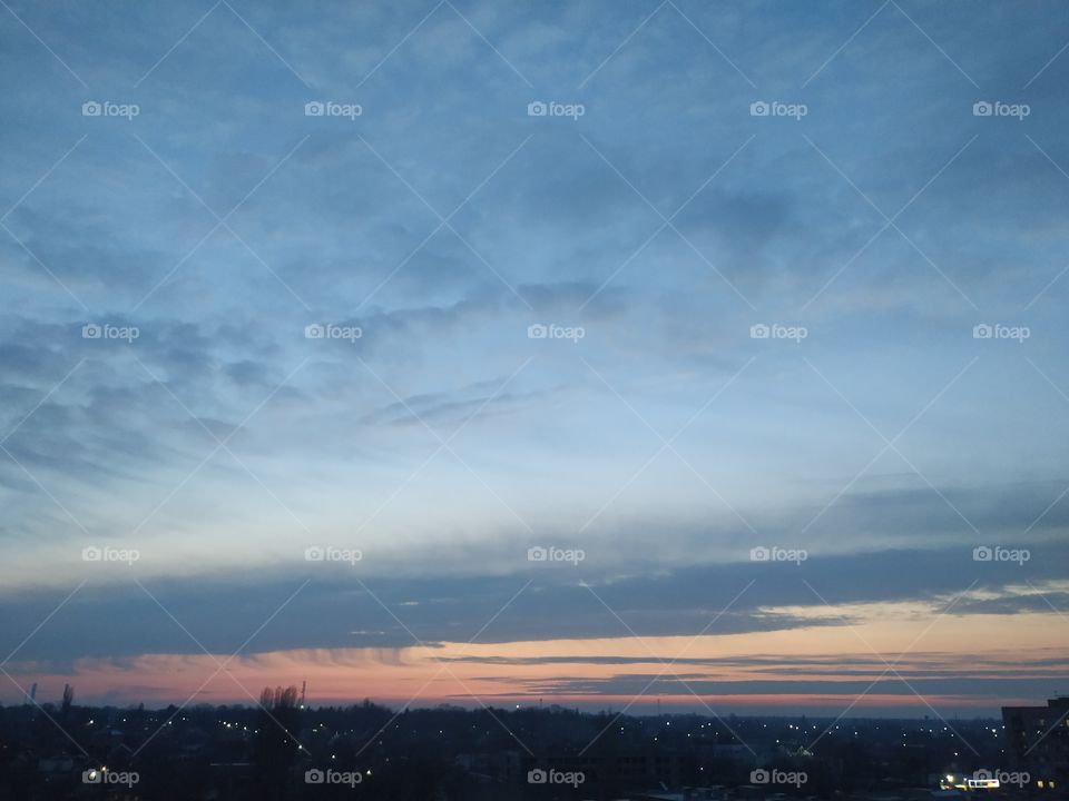 Colourful evening sky