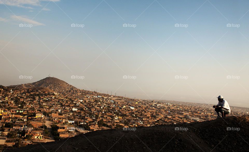 View of the city from a mountain 