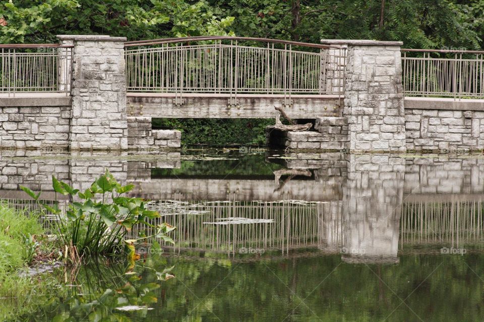 Water bridge reflection pretty green