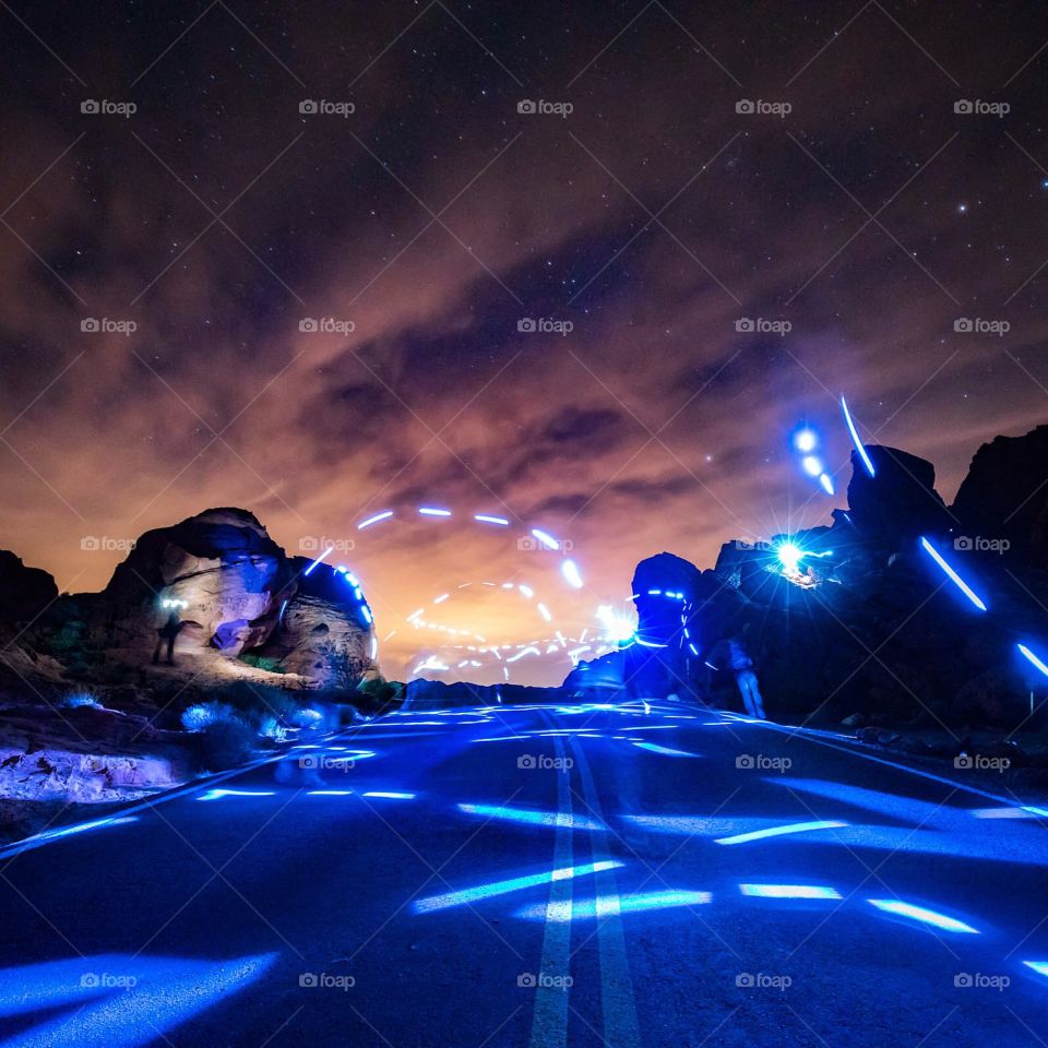 Light painting at valley of fire 