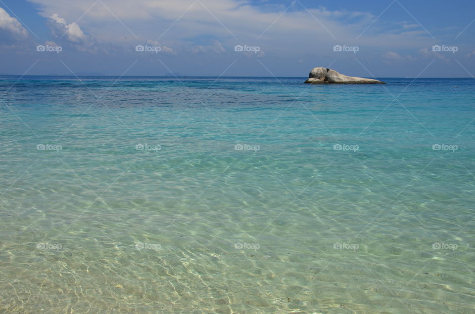 The view of the crystal clear water