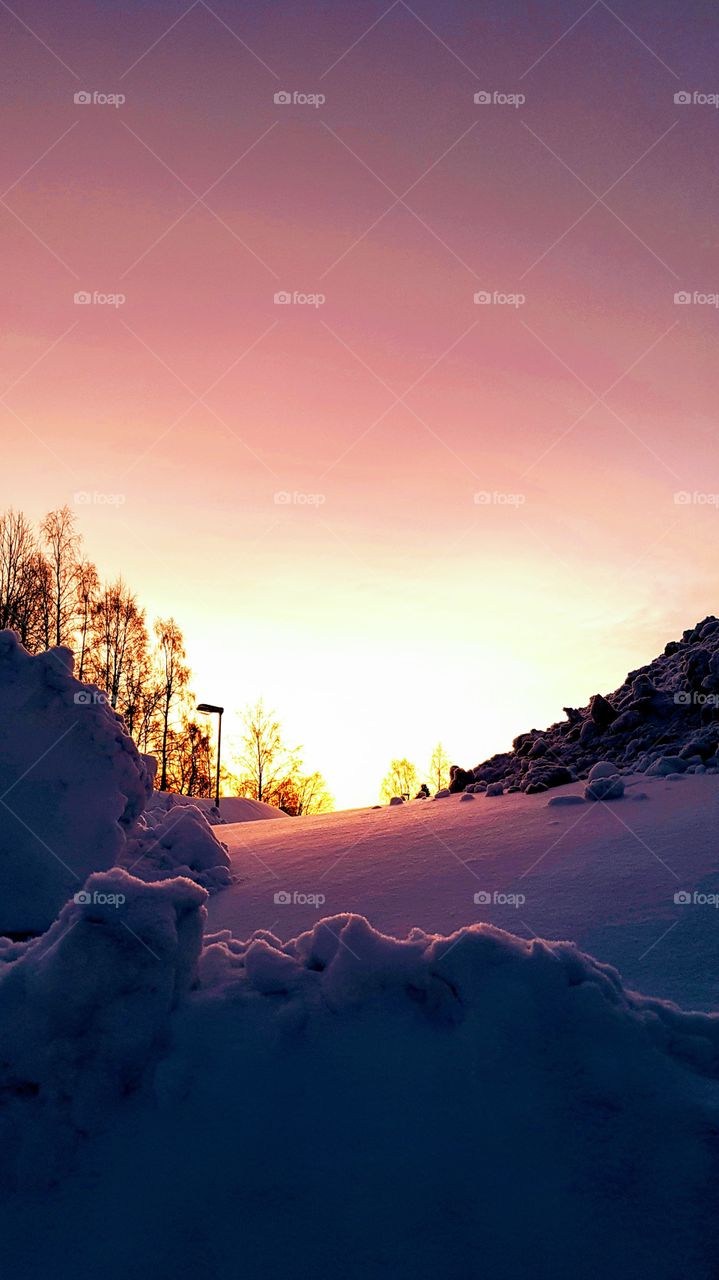 Beautiful morning in february