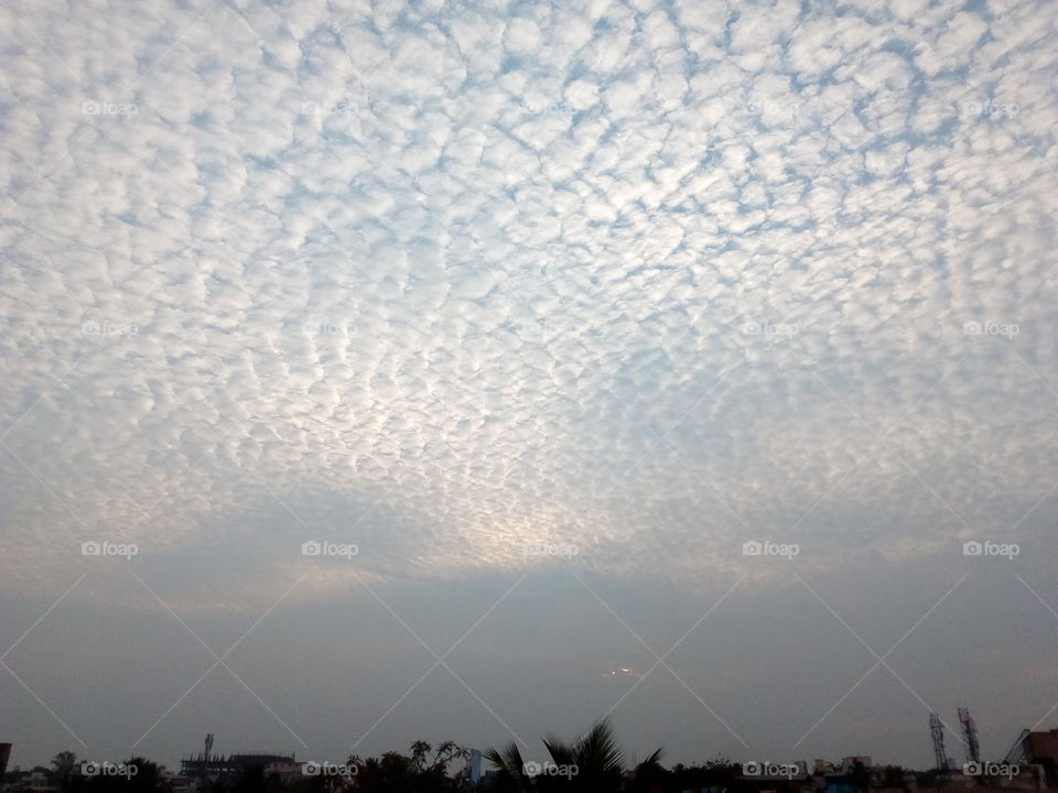 beautiful sky like cotton balls