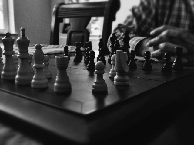 Chessboard in play