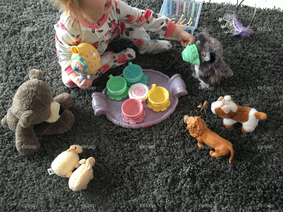 Morning tea party with my oldest little love.