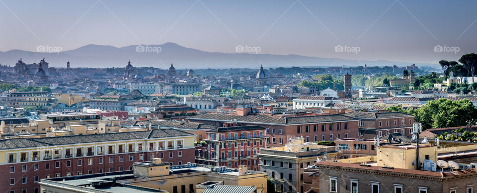 View Rome Italy from Vatican. View of Rome Italy landscape from a high window in the Vatican
