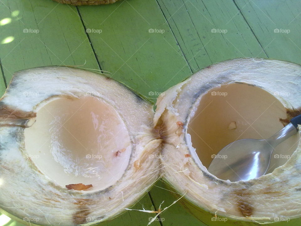 Eating Coconut 