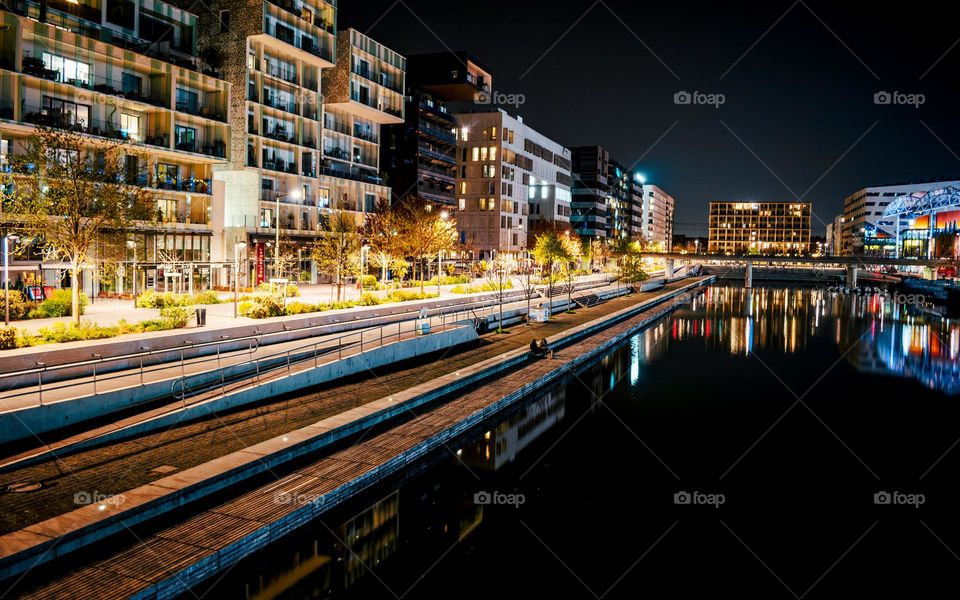 Lyon at night