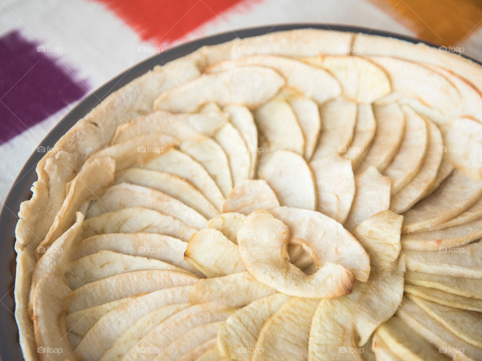 Close-up of french apple tart