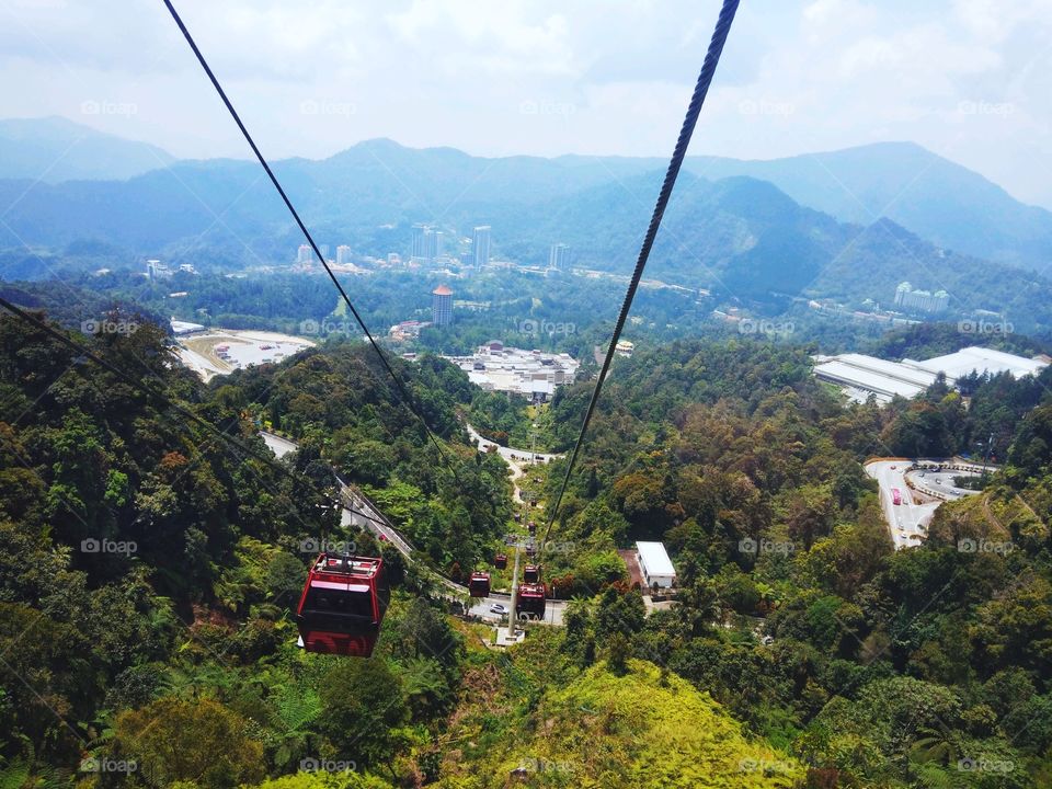 Beautiful Portraiture Of Malaysia Natural Environment Exploring Through the Top View from Cable Car ride.