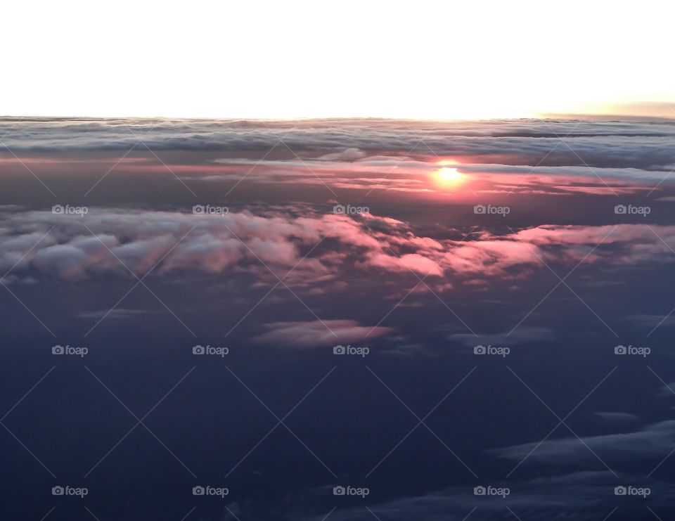 Sunset viewed from an aeroplane