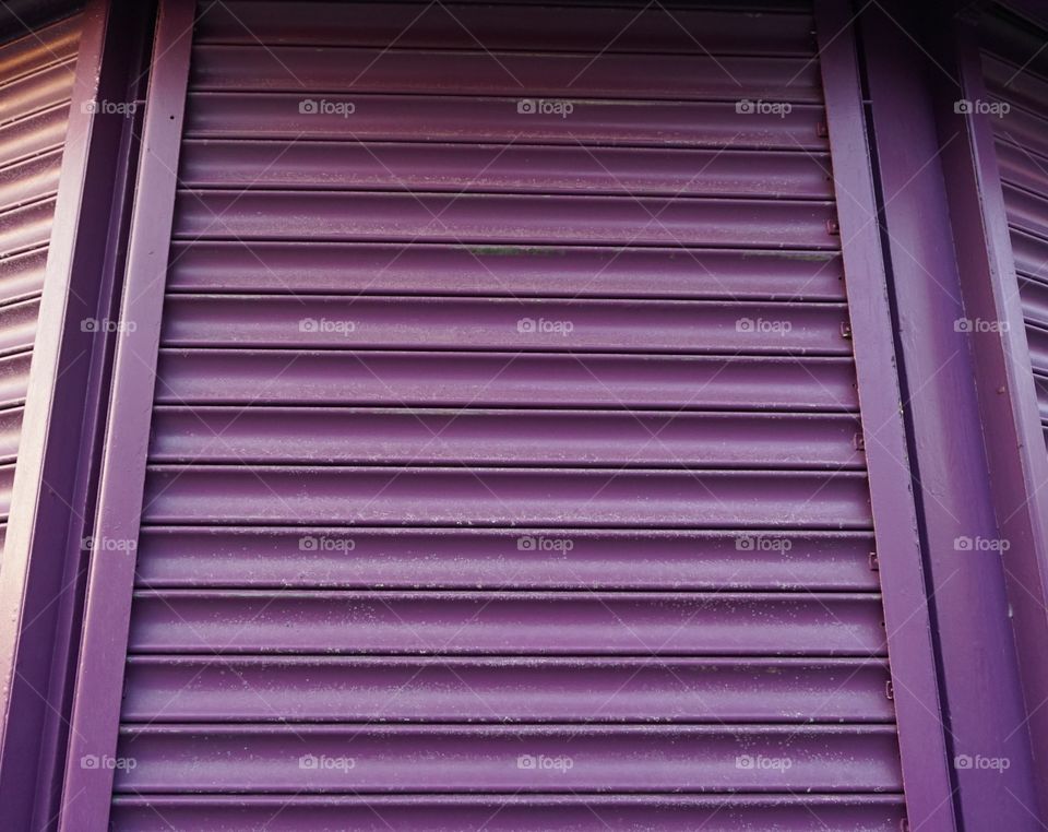 Closed purple shutter