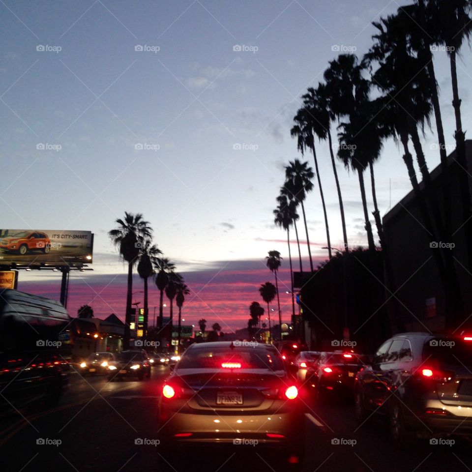 Purple night sky. Taken on Sunset Boulevard 