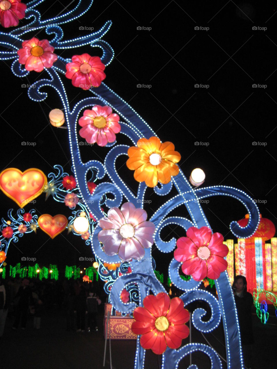 Floral Decorations. Festive floral lights
