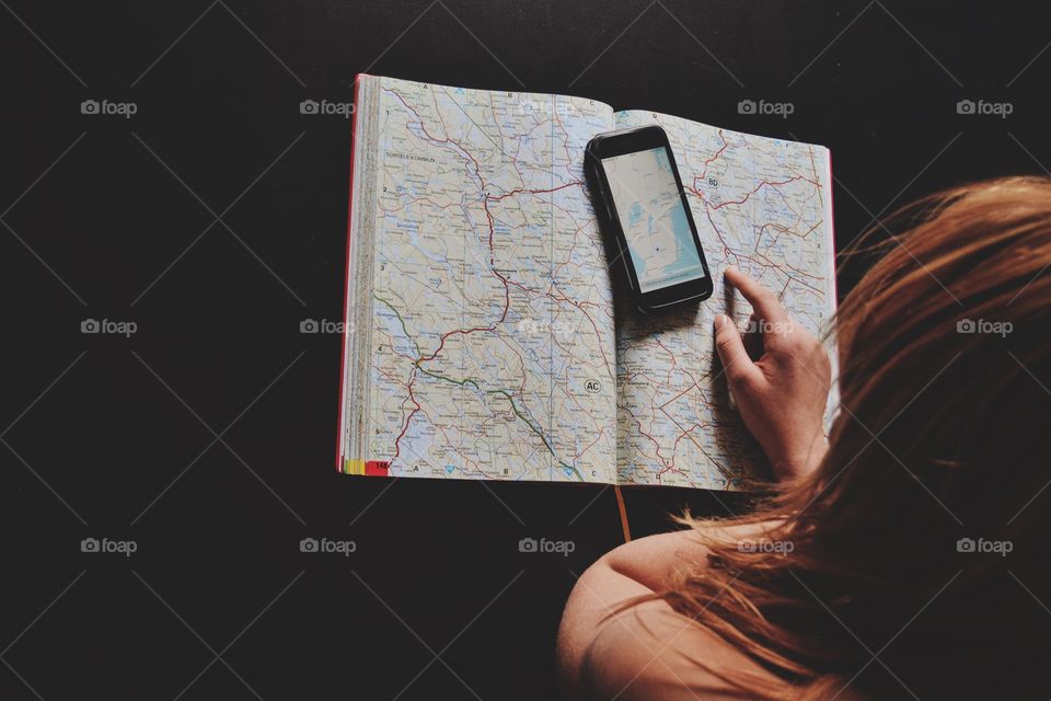 Girl using maps