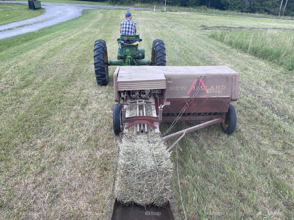 Bailing hay