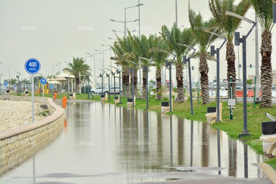 Corniche at Sitra, Bahrain after the rains