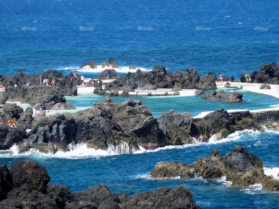 Rock Swimmingpool near porto Moniz Madeira Portugal Azores