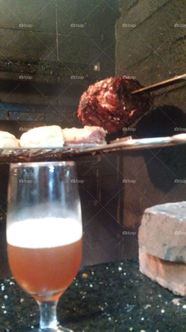 craft beer and meat