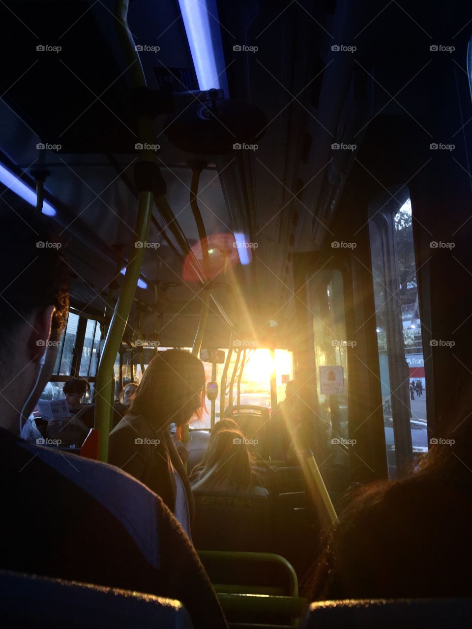 Sunset in the bus