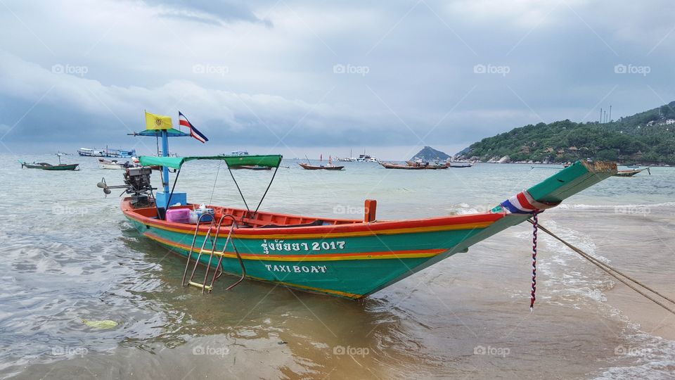 Colorful long-tail boat