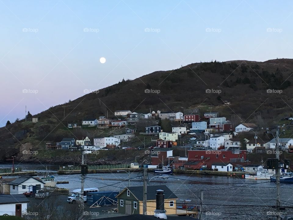 Petty harbour moon