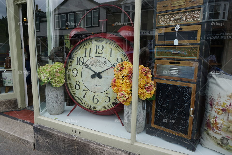 High Street Shop Window Display .. huge clock