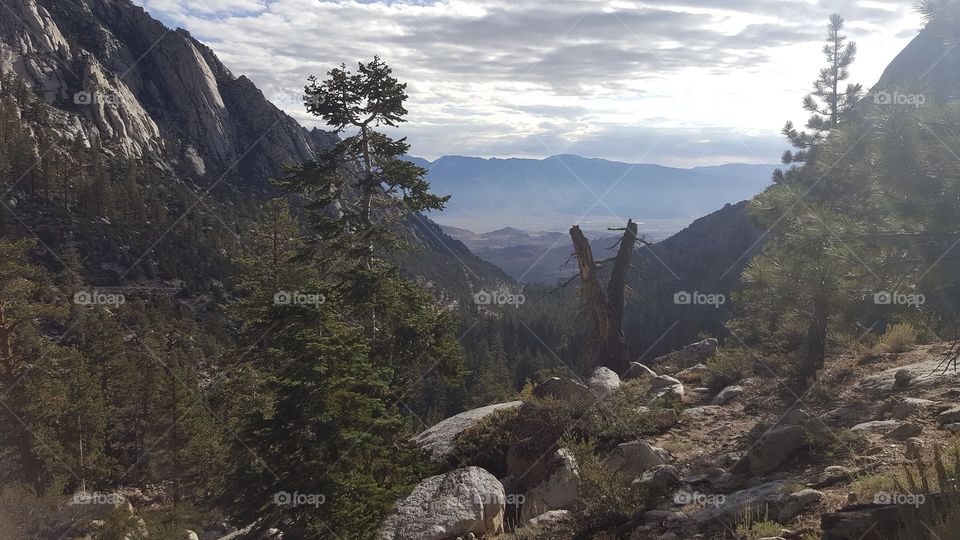 View of the desert looking back from Mount Whitney