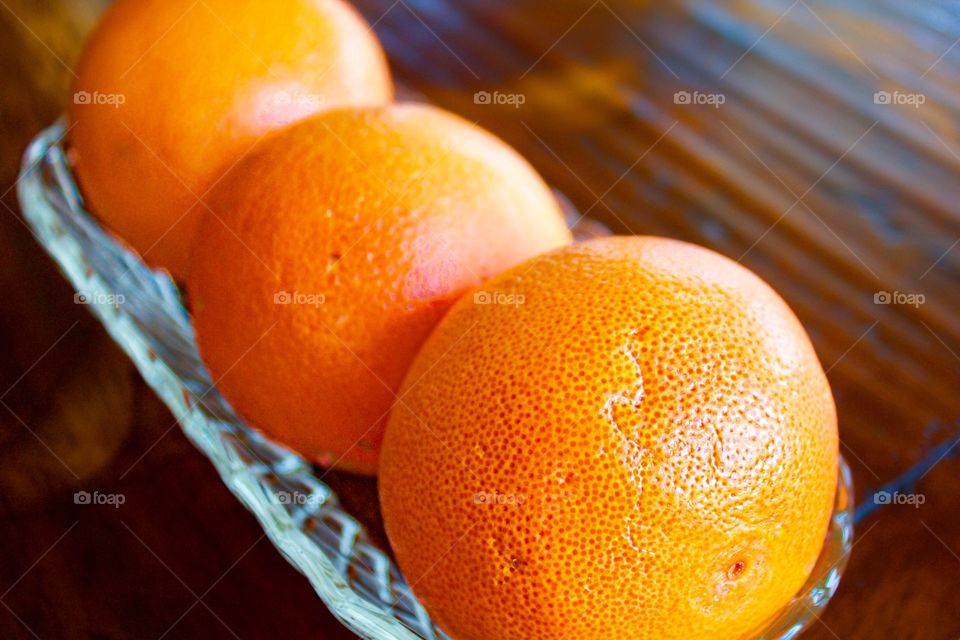 Oranges on table