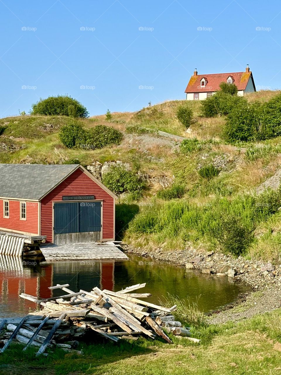 Complementary colors of orange green and blue Trinity Newfoundland