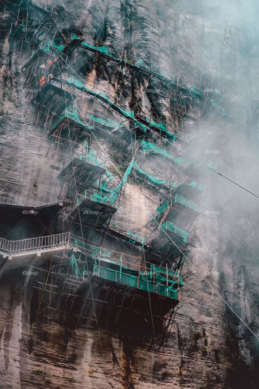 Architecture on the Grand Canyon in China 