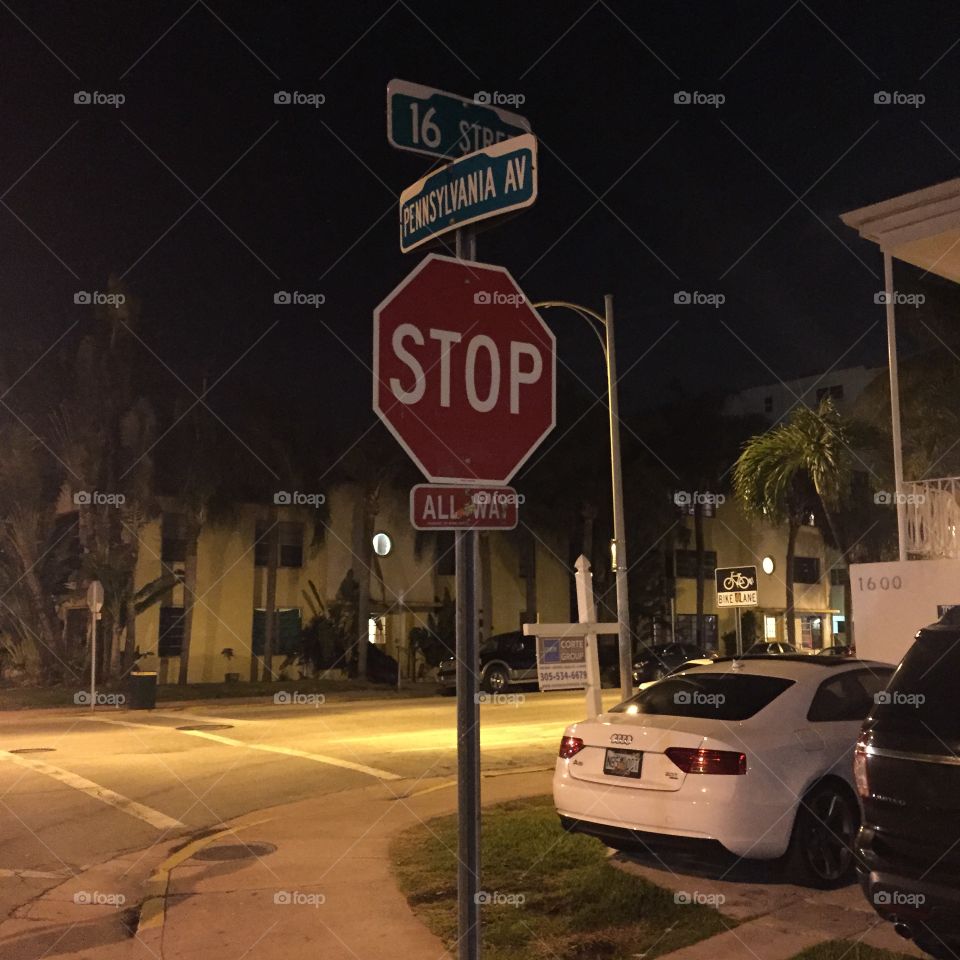 Miami Beach. Miami Beach at night