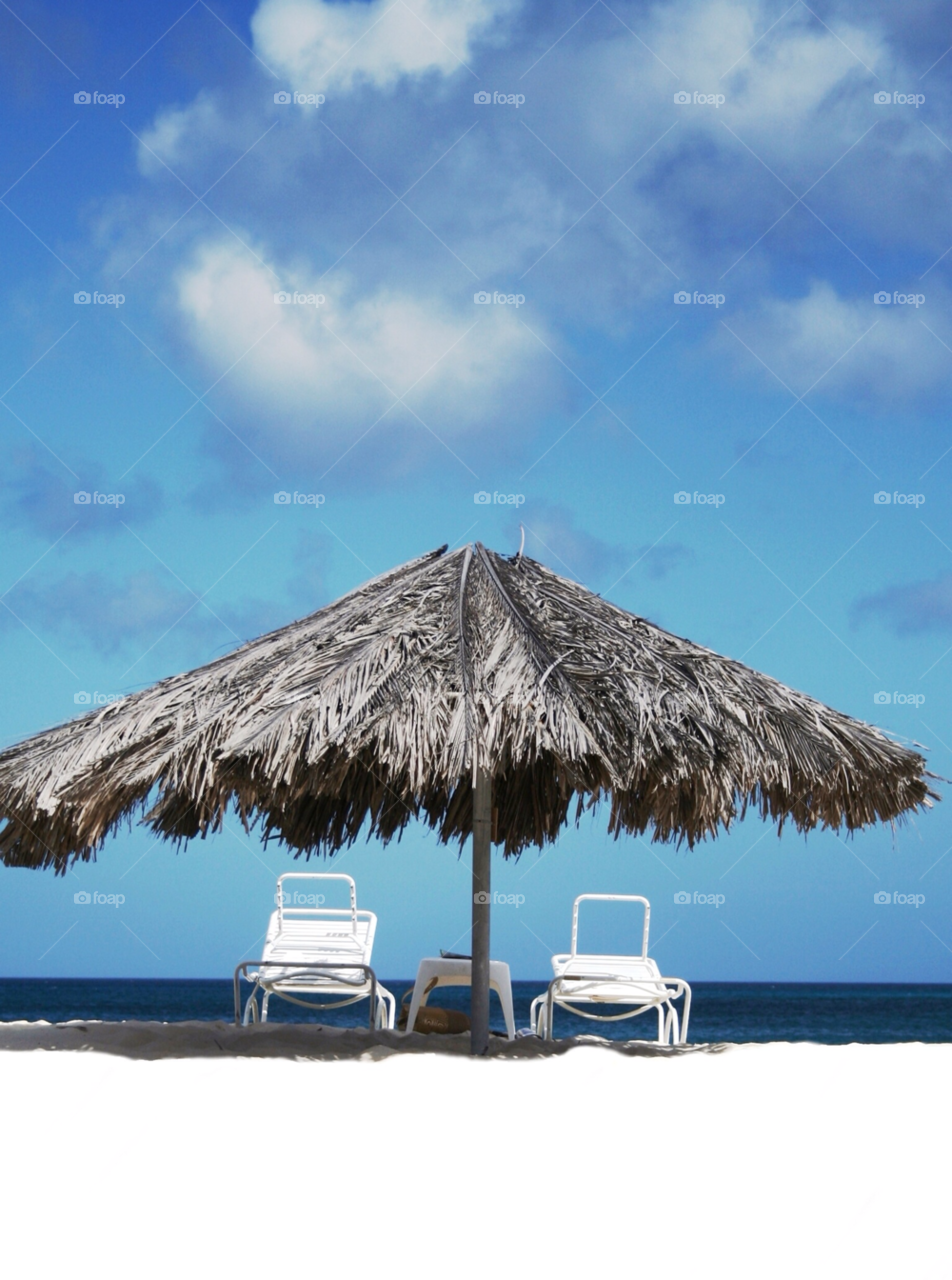 beach clouds relax sea by adrianocastelli