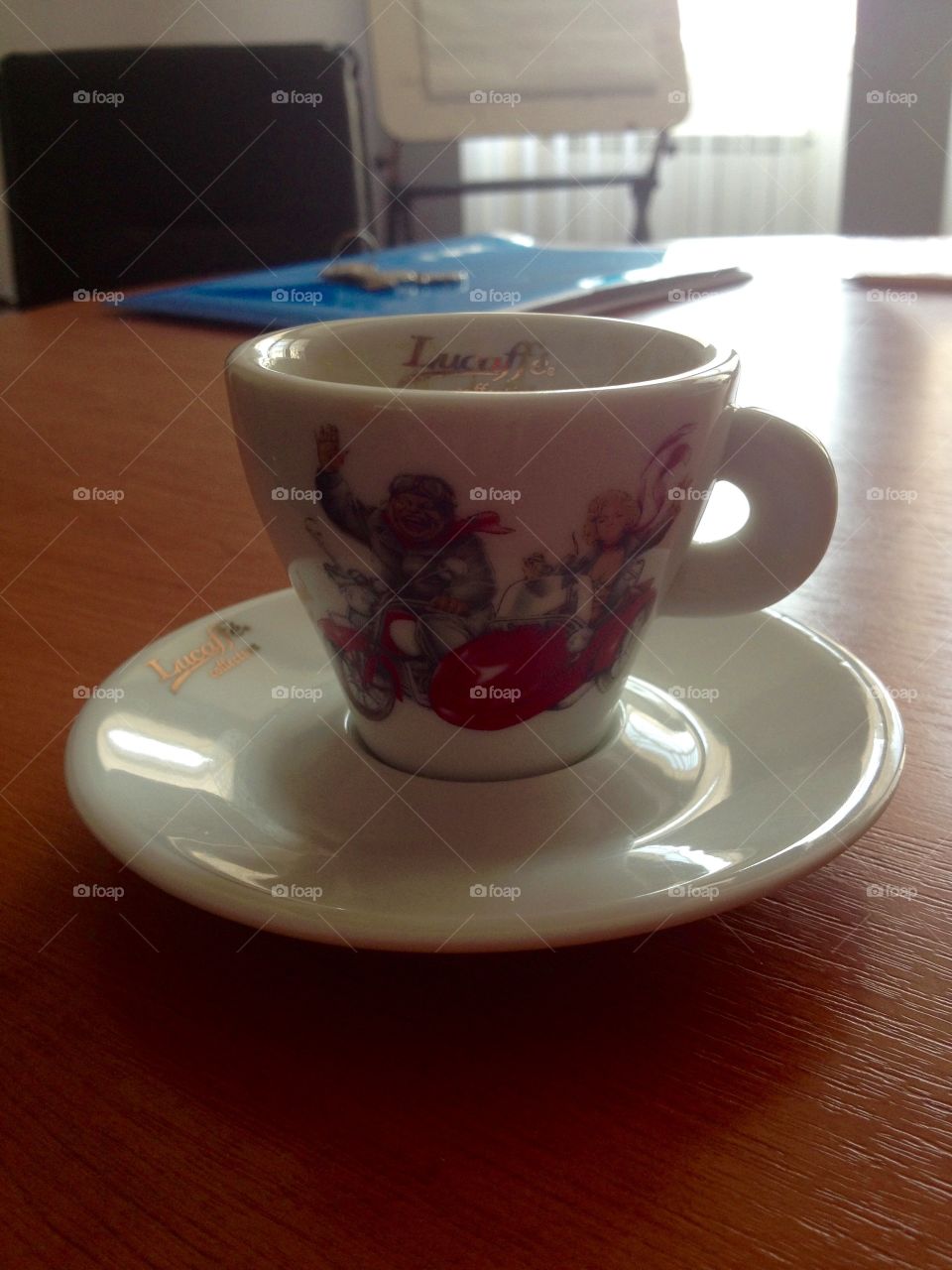 Espresso cup on a table in office