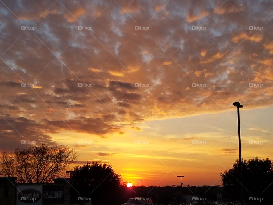 Beautiful sunset over Allen Texas