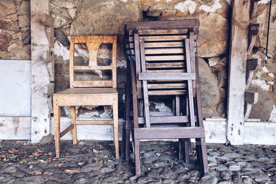 Old wooden chairs