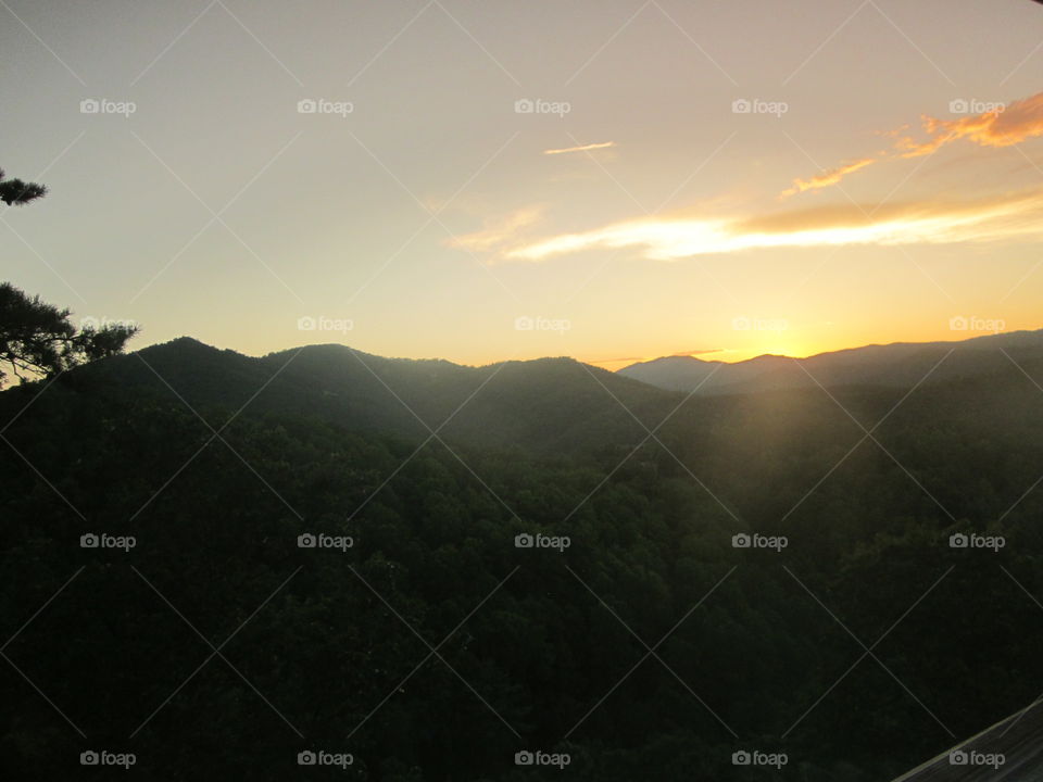 Sunset over mountains 