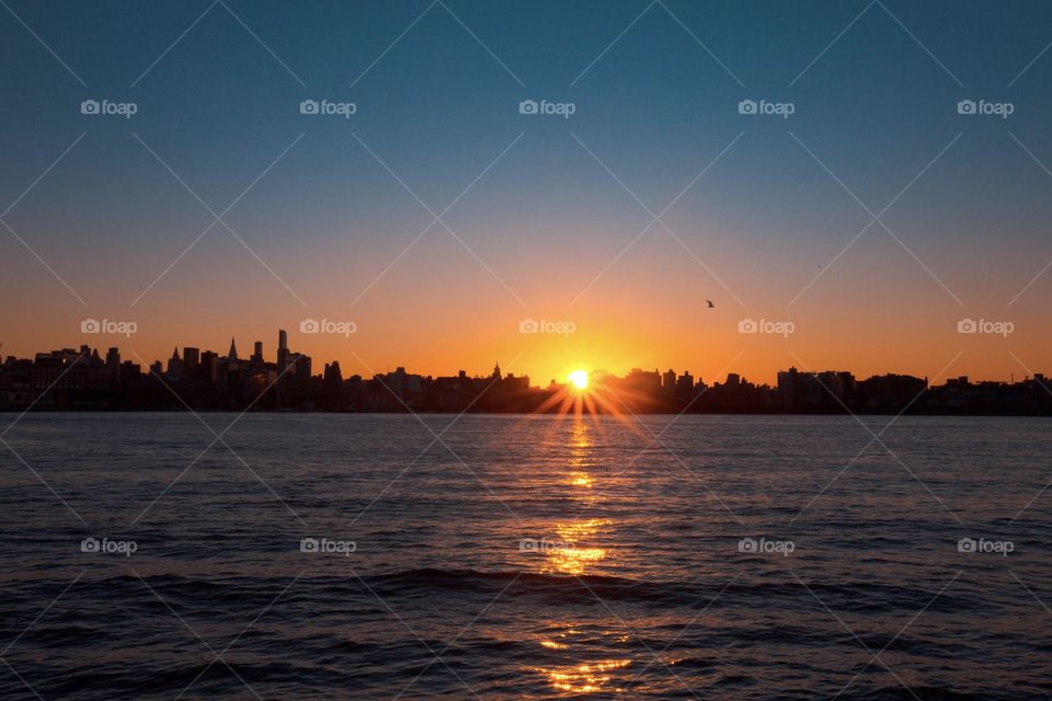 Sunshine over the New York cityscape 