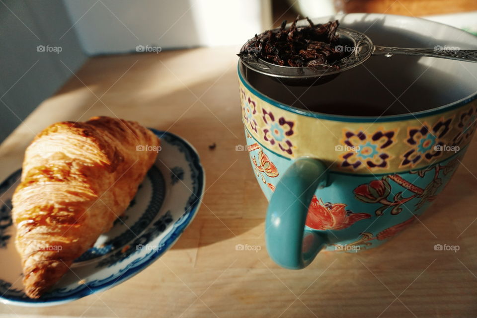 morning tea-morning and croissant