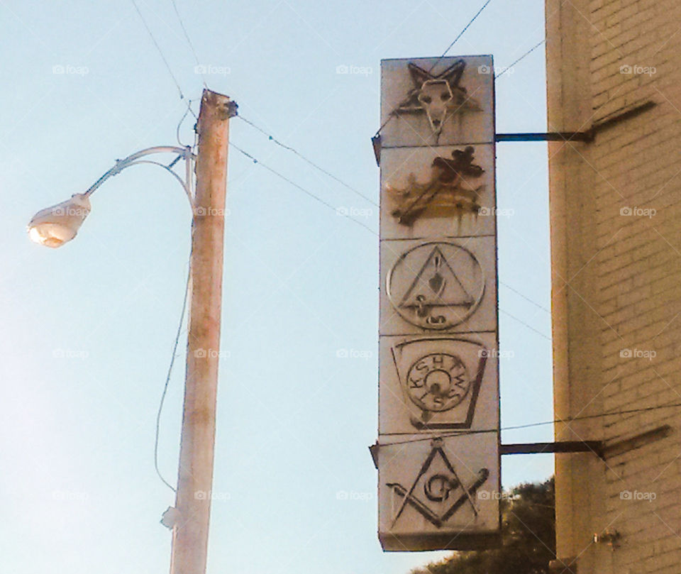 Masonic Sign. This is the sign for the Jacksonville TX Masonic Lodge.