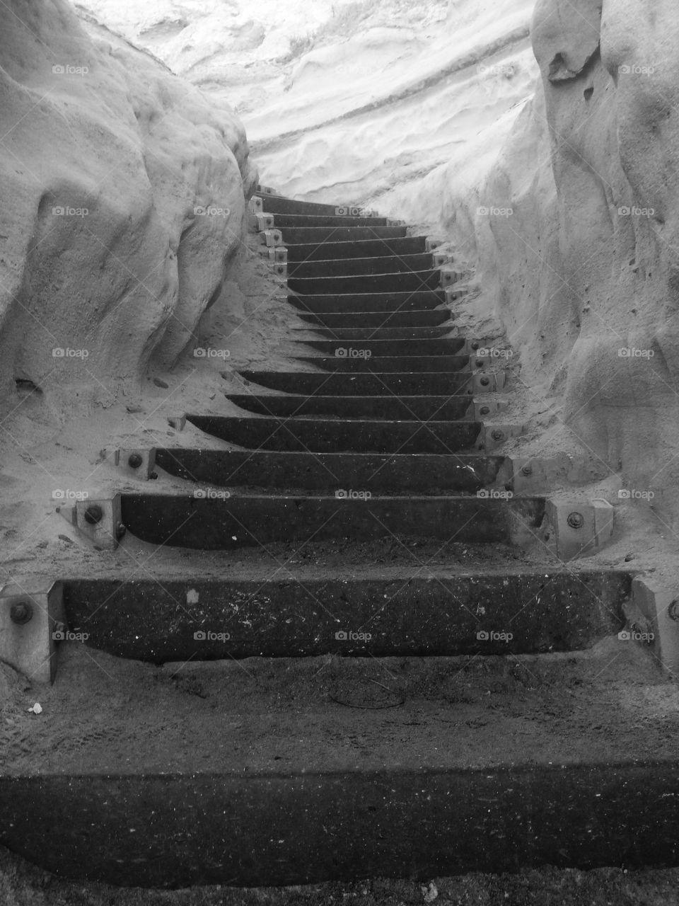 Rock Stairway Greyscale