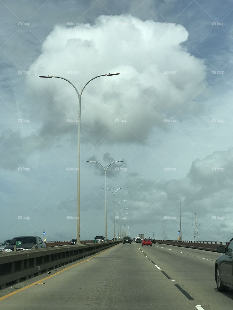 Clouds over the San Mateo bridge